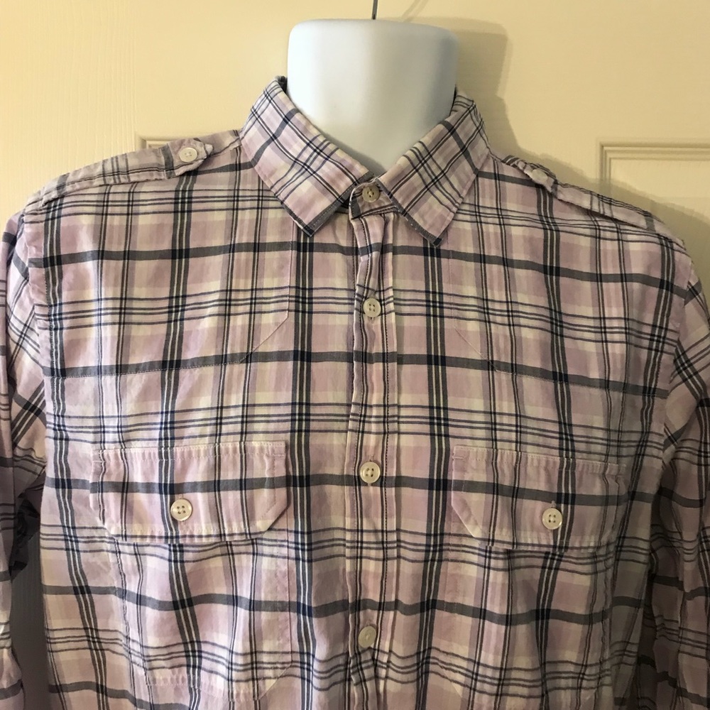 Men’s Express Plaid Button Down Shirt Sz M